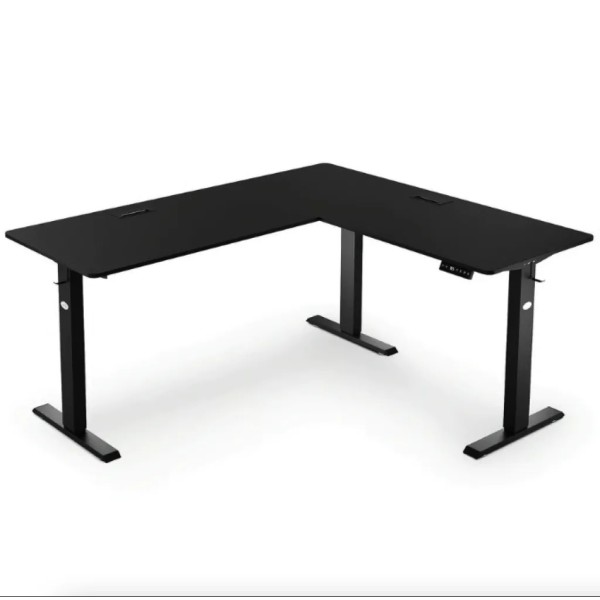 Комп'ютерний кутовий стіл Di Volio Montaro з регульованою висотою чорний