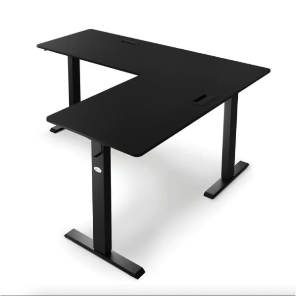 Комп'ютерний кутовий стіл Di Volio Montaro з регульованою висотою чорний