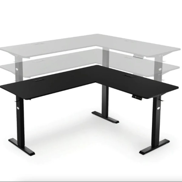 Комп'ютерний кутовий стіл Di Volio Montaro з регульованою висотою чорний