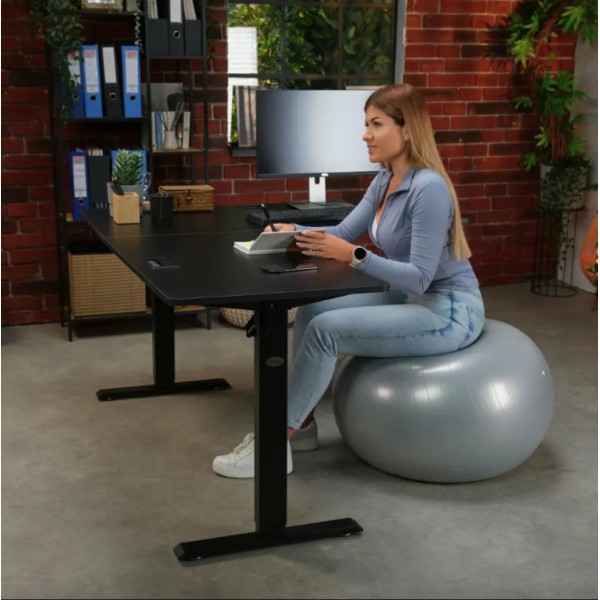 Комп'ютерний кутовий стіл Di Volio Montaro з регульованою висотою чорний