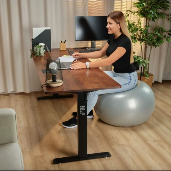 Комп'ютерний кутовий стіл Di Volio Montaro з регульованою висотою коричневий