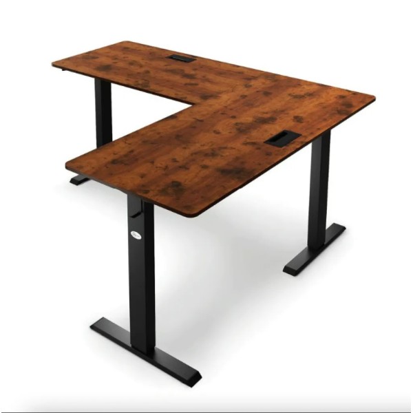 Комп'ютерний кутовий стіл Di Volio Montaro з регульованою висотою коричневий