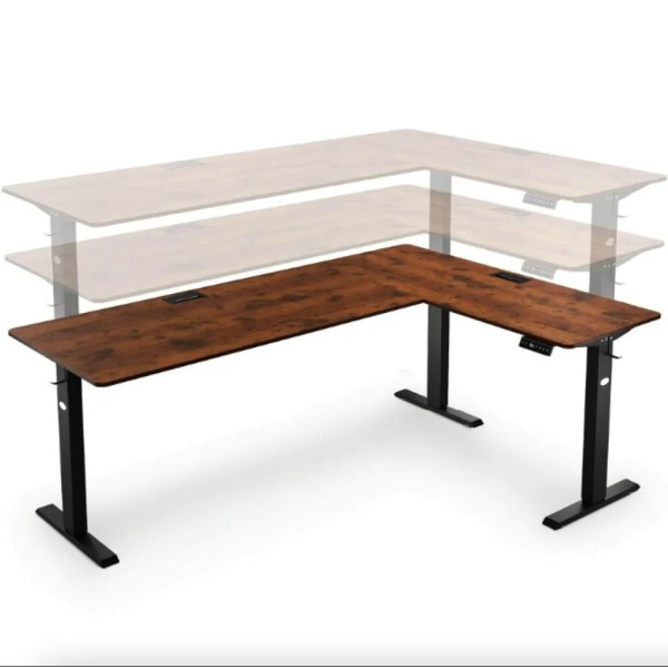 Комп'ютерний кутовий стіл Di Volio Trani з регульованою висотою коричневий