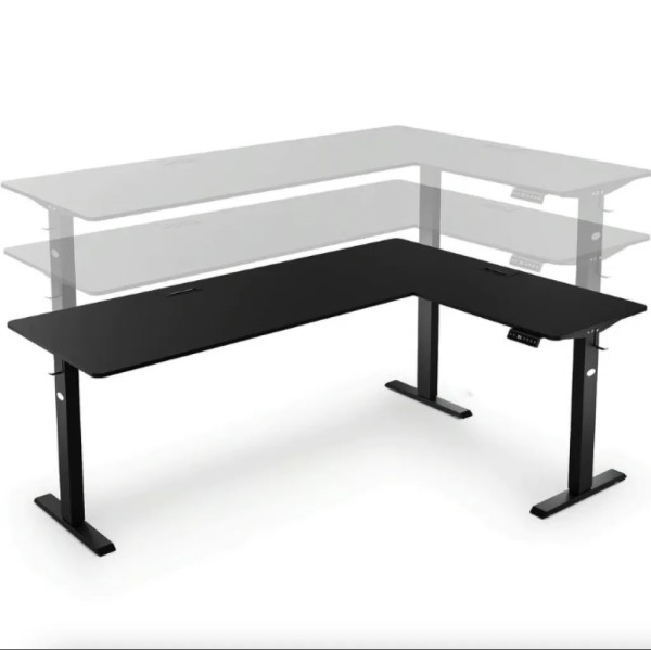 Комп'ютерний кутовий стіл Di Volio Trani з регульованою висотою чорний
