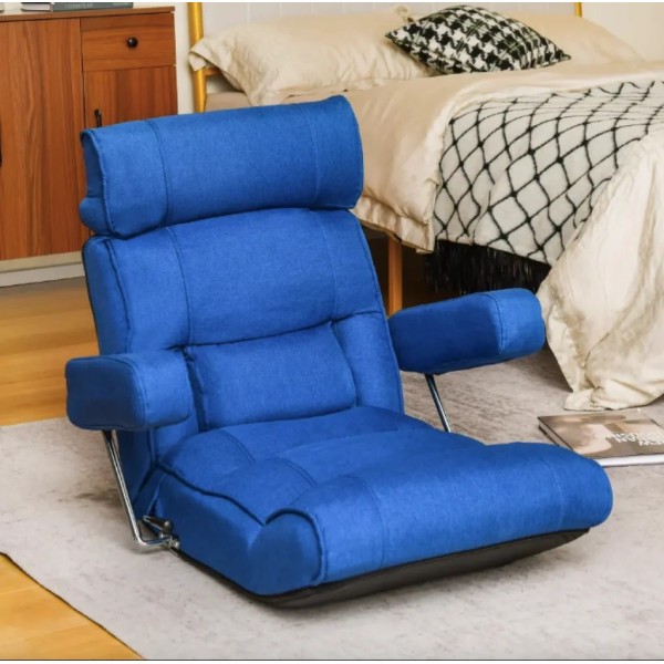 Крісло-диван Costway Mary підлогове з підлокітниками синє