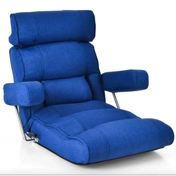 Крісло-диван Costway Mary підлогове з підлокітниками синє
