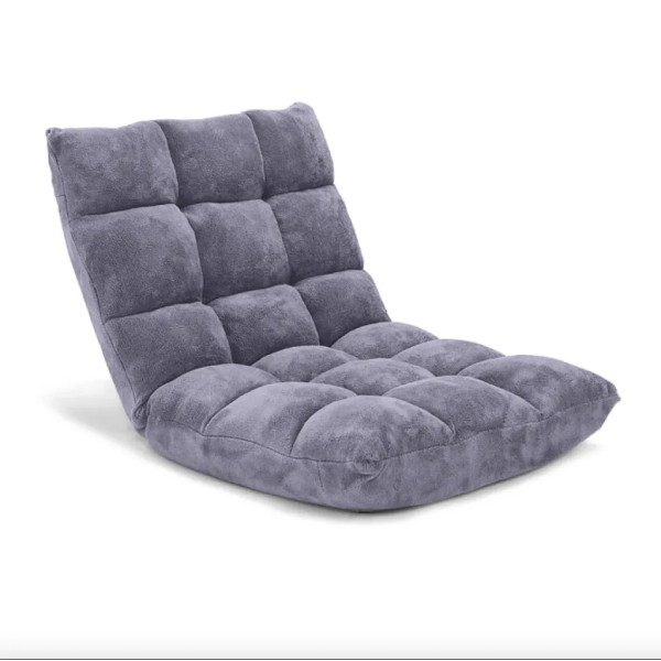 Крісло Costway Tiktok підлогове з регульованою спинкою сіре