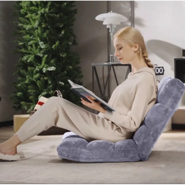 Крісло Costway Tiktok підлогове з регульованою спинкою сіре