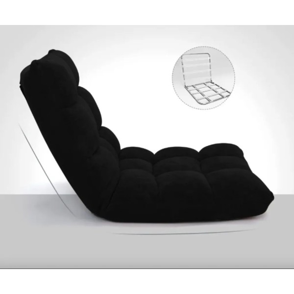 Крісло Costway Tiktok підлогове з регульованою спинкою чорне