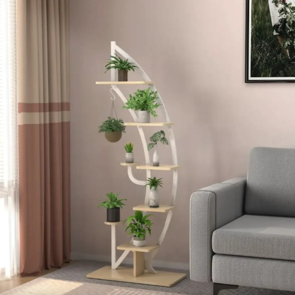 Стелаж для квітів Costway Ruta у формі півмісяця білий