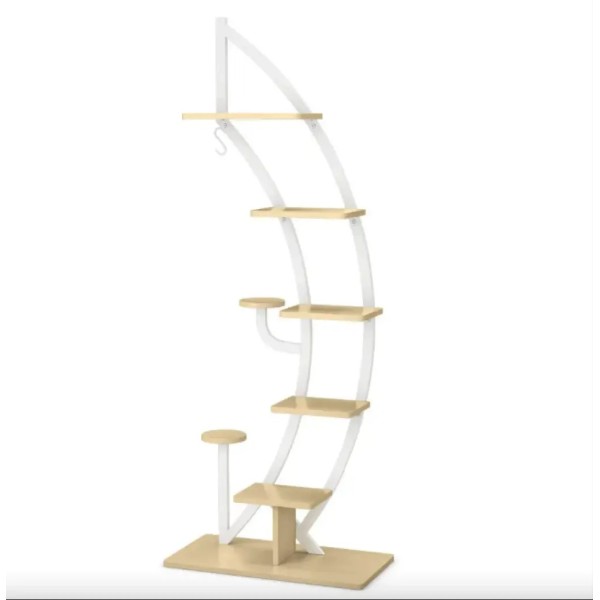 Стелаж для квітів Costway Ruta у формі півмісяця білий