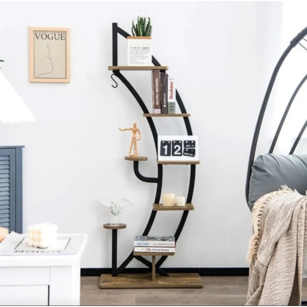 Стелаж для квітів Costway Ruta у формі півмісяця коричневий