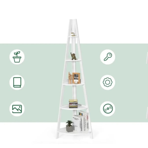 Стелаж Costway Solo кутовий для квітів білий