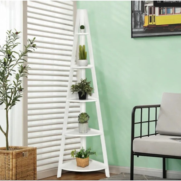 Стелаж Costway Solo кутовий для квітів білий