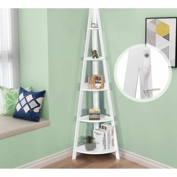 Стелаж Costway Solo кутовий для квітів білий