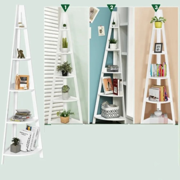 Стелаж Costway Solo кутовий для квітів білий