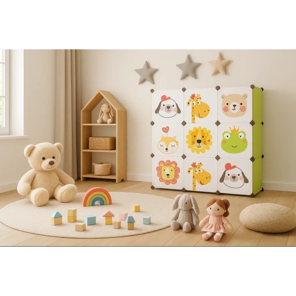 Модульна шафа-органайзер Leobert Kids для дитячих іграшок зелена