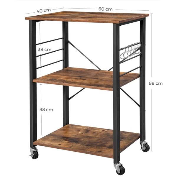 Стелаж Leobert Dash на колесах в стилі Loft коричневий