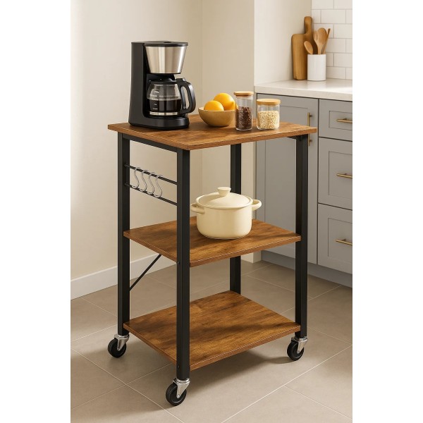 Стелаж Leobert Dash на колесах в стилі Loft коричневий