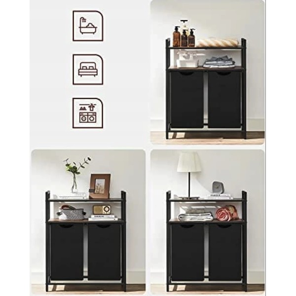 Кошик для білизни Leobert Costway 92 л з 2 полицями в стилі Loft