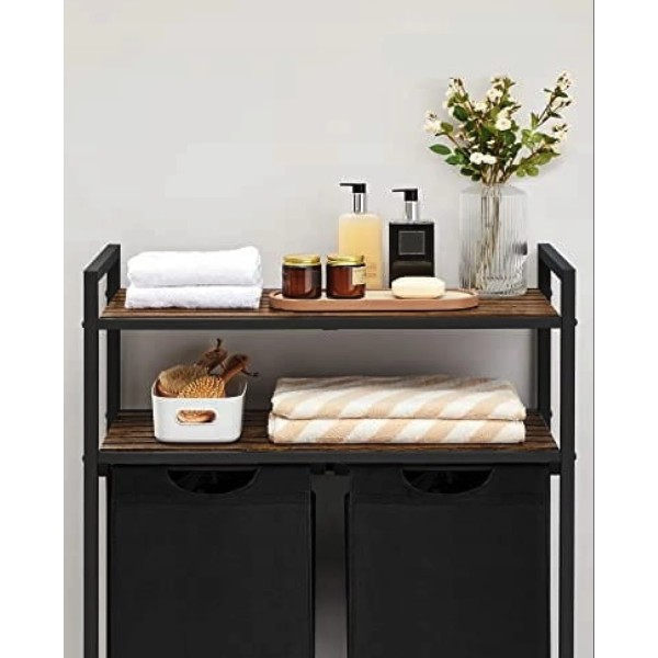 Кошик для білизни Leobert Costway 92 л з 2 полицями в стилі Loft