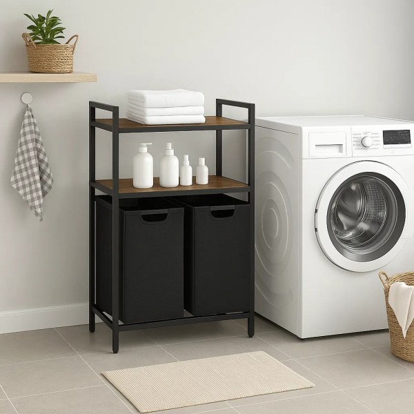 Кошик для білизни Leobert Costway 92 л з 2 полицями в стилі Loft