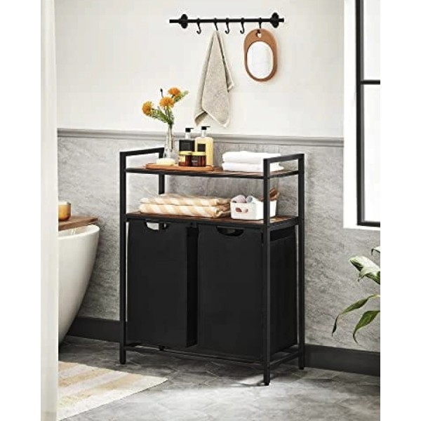 Кошик для білизни Leobert Costway 92 л з 2 полицями в стилі Loft