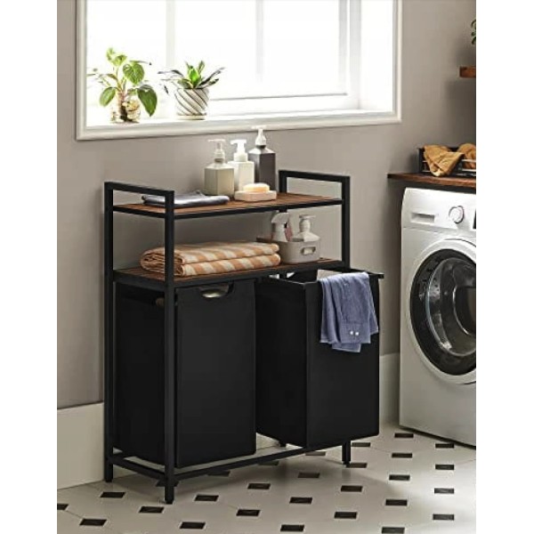 Кошик для білизни Leobert Costway 92 л з 2 полицями в стилі Loft