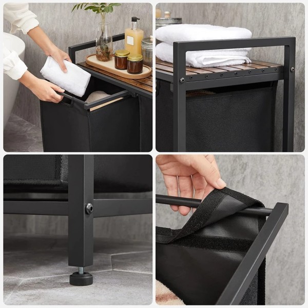 Кошик для білизни Leobert Apartament з двома відділеннями 92 л в стилі Loft