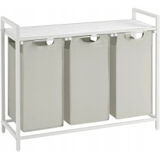 Кошик для білизни Leobert Chariot з трьома відділеннями 3 x 38л білий