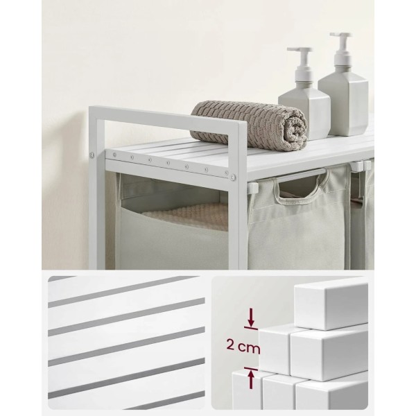 Кошик для білизни Leobert Chariot з трьома відділеннями 3 x 38л білий