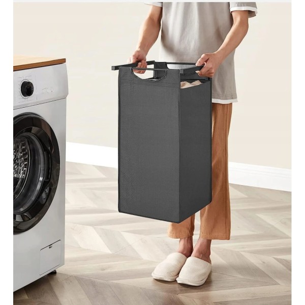 Кошик для білизни Leobert Chariot з трьома відділеннями 3 x 38л чорний