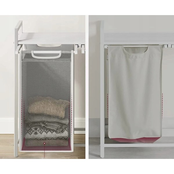 Кошик для білизни Leobert Chariot з двома відділеннями 2 x 46л білий