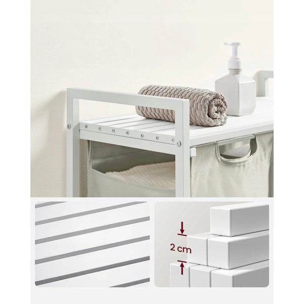 Кошик для білизни Leobert Chariot з двома відділеннями 2 x 46л білий