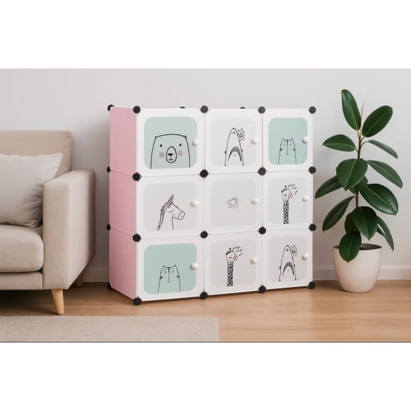 Модульна шафа-органайзер Leobert Kids для дитячих іграшок рожева