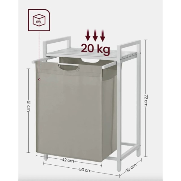 Кошик для білизни Leobert Napoli 65 л в стилі Loft білий