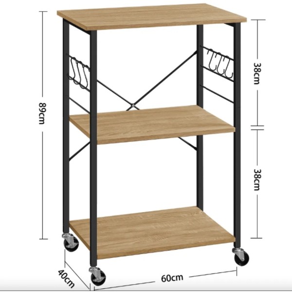 Стелаж Leobert Dash на колесах в стилі Loft натуральний