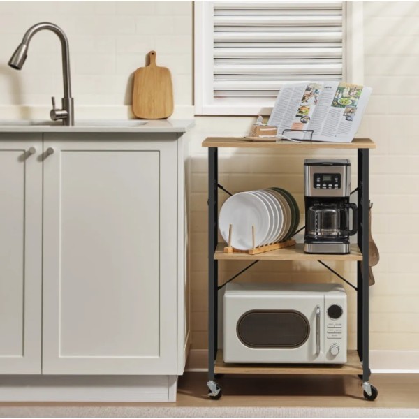 Стелаж Leobert Dash на колесах в стилі Loft натуральний