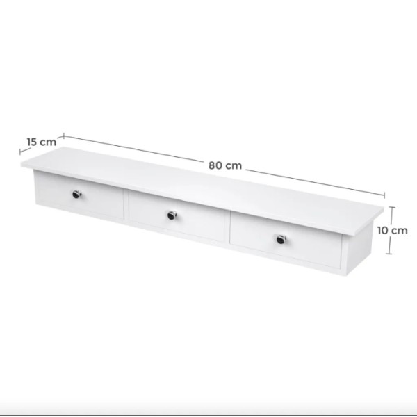 Полиця настінна Leobert Corner три шухляди біла