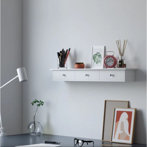 Полиця настінна Leobert Corner три шухляди біла