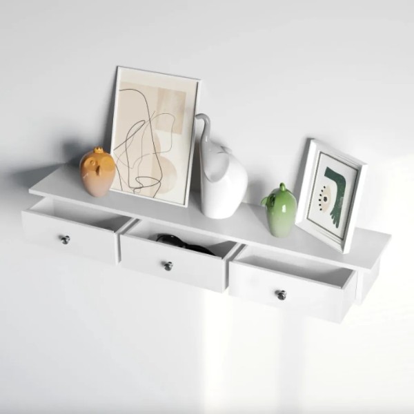 Полиця настінна Leobert Corner три шухляди біла