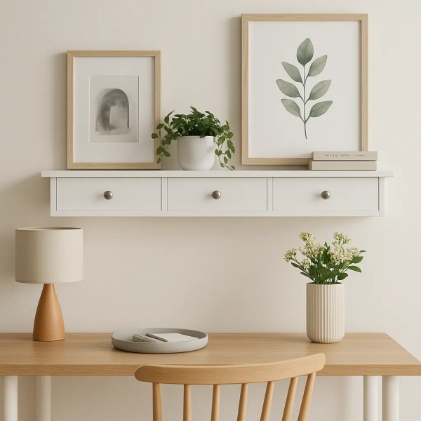 Полиця настінна Leobert Corner три шухляди біла