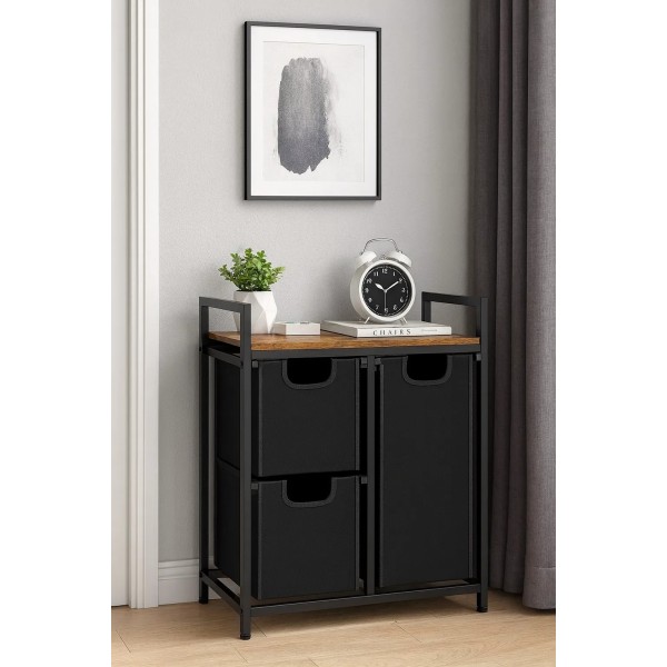 Кошик для білизни Costway Nordi 58 л в стилі Loft чорний