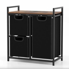 Кошик для білизни Costway Nordi 58 л в стилі Loft чорний