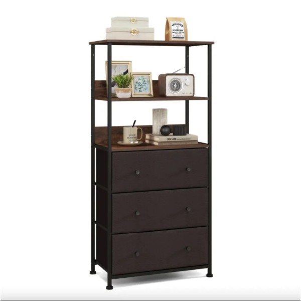 Стелаж Costway Skiff із текстильними ящиками в стилі Loft