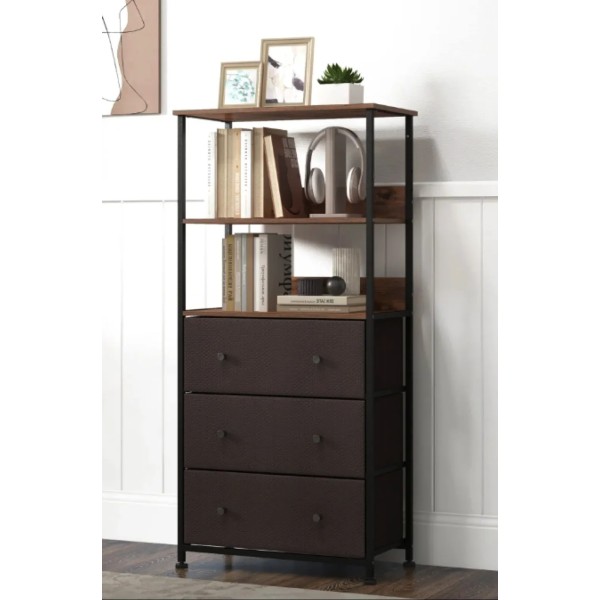 Стелаж Costway Skiff із текстильними ящиками в стилі Loft