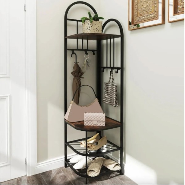 Вішалка для одягу Costway Richi кутова в стилі Loft