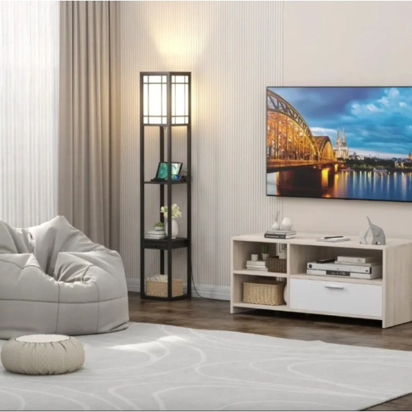 Підлогова лампа Costway Terra торшер 3 в 1 чорна