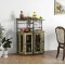 Стелаж Costway Marvo барний з тримачем келихів в стилі Loft бежевий