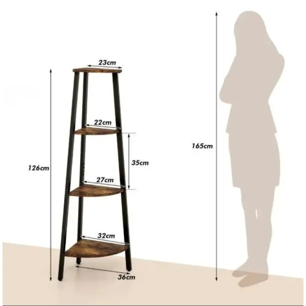 Етажерка Costway Leo кутова в стилі Loft